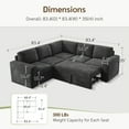 thumbnail image 3 of Marrber 84" Large Sectional Sofa with Pull-Out Sleeper Bed, Reversible Chaise & Hidden Storage, Pet-friendly Corduroy for Living Room, Gray, 3 of 9