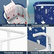 47in Large Portable Folding Bathtub, Hot & Cold Soaking Bath tub, Starry Blue(SolarSoda)