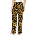 thumbnail image 3 of Naloa Sunflowers And Bww Print Women’s Ultra-Soft Comfy Pajama Lounge Pants with Pockets & Drawstring, 3 of 8