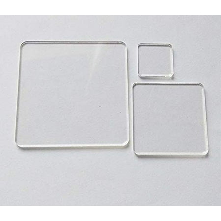 25PCS of Blank Clear Acrylic Square Material,Plexiglass Laser Cut Square Sheet with Round Corners, DIY Accessory 1/8