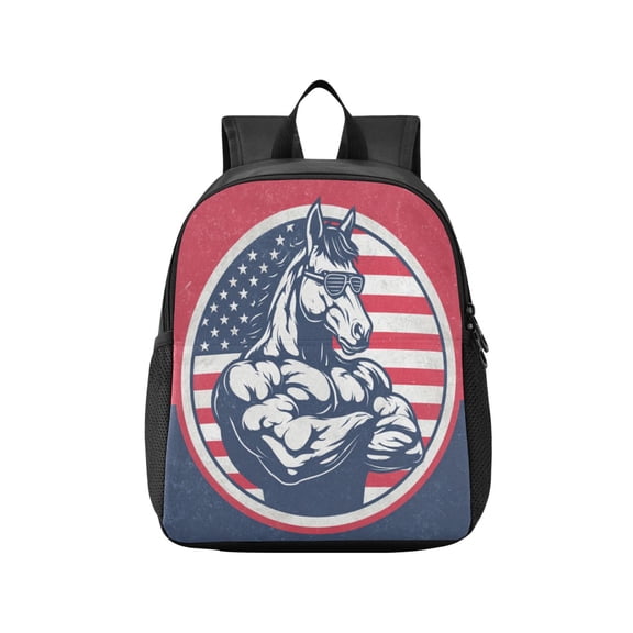 Toddler Backpack Muscular Horse Waterproof Lightweight Backpack Casual Mini Daypack for Daycare & Travel