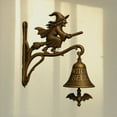 thumbnail image 3 of BinKFF Vintage Witch Doorbell – Cast Iron Halloween Protection Door Hangers Bell with Witch on Broom for Front Door, Porch, Home and Wall Decor, Halloween Decoration Outdoors, 3 of 8