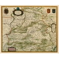 thumbnail image 2 of Blaeu 14x12 Gold Ornate Wood Framed with Double Matting Museum Art Print Titled - Castile Spain Iberian Peninsula - Blaeu 1635, 2 of 4