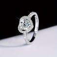 thumbnail image 3 of 1 Carat Moissanite Engagement Rings, Brilliant Round Cut Lab Created Diamond Rings, 925 Sterling Silver 18K White Gold Plated Moissanite Wedding Promise Heart Rings, 3 of 7