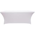 thumbnail image 1 of Cubierta de mesa para mesas, Spandex Stretch Lycra Cubierta de tela Mesa de caballete de pata rectangular de 6 pies Banquete de boda 183 * 76 * 76 cm (blanco). Afortunado Sencillez, 1 of 5