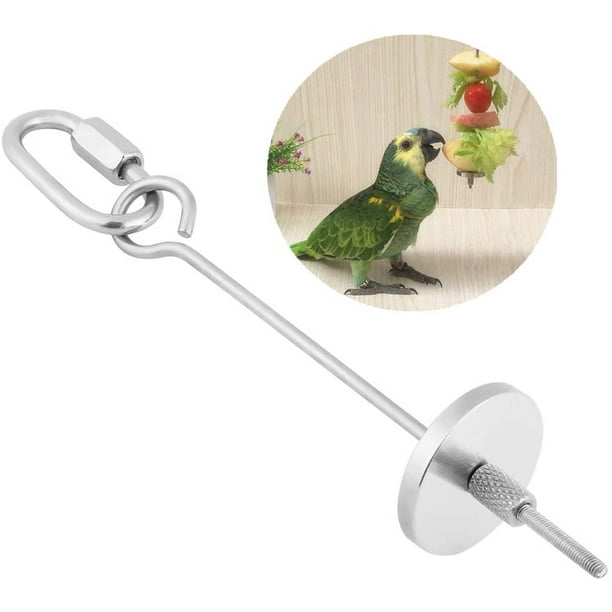 HEEPDD Brochette De Perroquet, Acier Inoxydable Perroquet Fruits Légumes Viande Alimentaire Porte-bâton Petit Animal Huche Cage Cage Foraging Toy Perroquets Traiter Outil [L] Gamelles