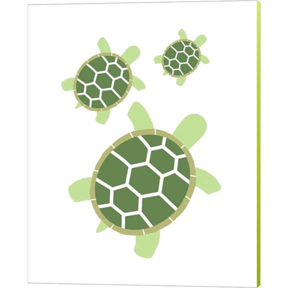 Three Turtles - Green by Color Me Happy, Canvas Wall Art, 16W x 20H