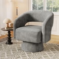 thumbnail image 4 of Ebello 360° Swivel Barrel Chair, Velvet Accent Armchair for Living Room, Bedroom & Office, Gray (Set of 2), 4 of 10