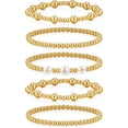 thumbnail image 6 of PJRYC Gold Bracelets for Women, 5 Piece 14K Gold Plated Bracelet Stack Beaded Ball Jewelry Sets Gifts for Women, 6 of 10