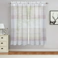 GlowSol Sheer Kitchen Curtains Splicing Striped Design Bathroom Curtain