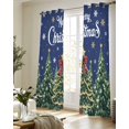 thumbnail image 5 of Navy Blue Christmas Sheer Curtains 84 Inch Length 2 Panels Set for Living Room/Bedroom, Green Xmas Tree Snowflake Winter Kitchen Curtains Grommet Semi-Sheer Curtains Window Treatments 42"x84"x2, 5 of 7