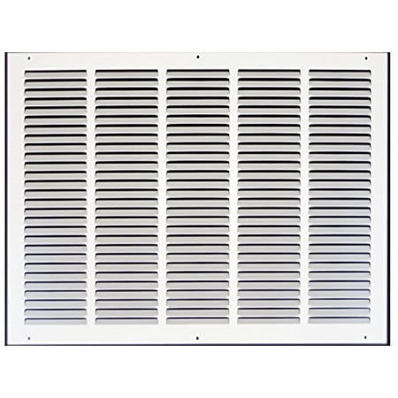 

25 w X 20 h Steel Return Air Grilles - Sidewall and Ceiling - HVAC Duct Cover - White [Outer Dimensions: 26.75 w X 21.75 h]