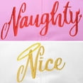 thumbnail image 2 of DALIX Naughty n Nice Christmas Hat Set Womens Matching Embroidered Cap in Pink White, 2 of 7