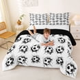 thumbnail image 3 of Castle Fairy Soccer Print Full Size Comforter Sets 3-Piece, Graffiti Splash Bedding Comforter Set, Black White,Black Reversible,1 Comforter and 2 Pillowcases, 3 of 6
