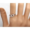 thumbnail image 4 of Bow Jewelry 0.78 Ct Round Cut Moissanite Cuban Chain Ring - 14K White Gold Plated Ring - Engagement Bridal Ring - Promise Wedding Gifts - Causal Stacking Ring - Valentine's Day Gifts, 4 of 7