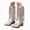 A72-Silver, variant on Girls Tall Boots Low Heel Children Mid Calf Western Cowboy Party Boots for Girls Daily