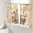 thumbnail image 4 of Sheer Curtains 54 Inches Long 2 Panels, Retro Coastal Ocean Octopus Rod Pocket Curtain Voile Draperies, Nautical Sailing Boat on Map Light Filtering Window Treatment for Living Room Kitchen Bedroom, 4 of 8