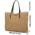 thumbnail image 2 of CoCopeaunts Straw Bag Round Summer Straw Large Woven Beach Bag Purse For Women Vocation Tote Handbags With Pom Poms, 2 of 7