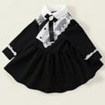 thumbnail image 5 of Odeerbi 2-8 Years Kids Girls Long Sleeve Lace Cotton A-Line Dress Spring Fall Bow Princess Dresses Children Cute Round Neck Casual Dress Kids Girls Clothes, 5 of 9