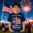 thumbnail image 2 of Byoo Boy Flag 250 Years Graphic Tee Short Sleeve Crew Neck Casual Top Patriotic Soft Breathable T Shirts for Kids, 2 of 4