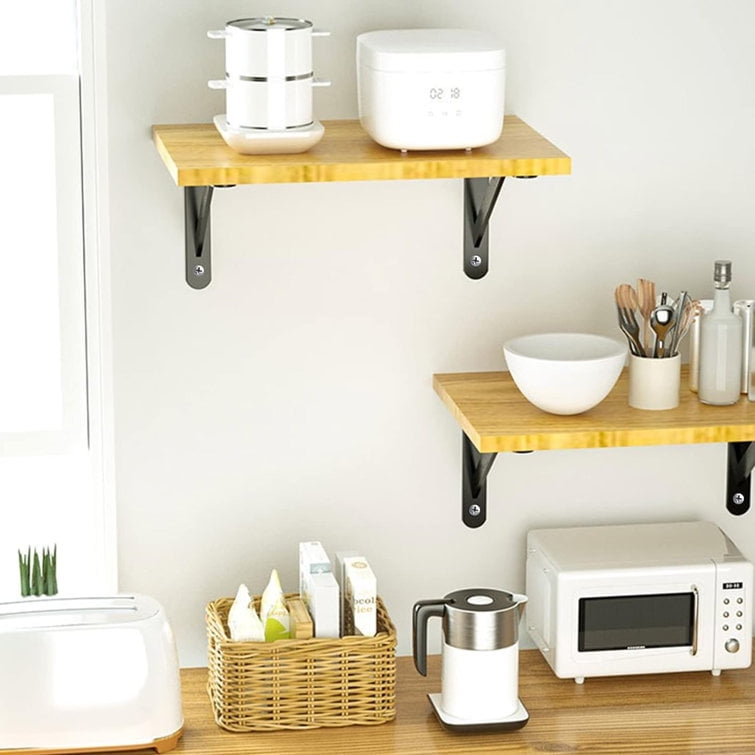ShadeMart 12 Piece Heavy Duty Floating Metal Wall L-Shaped Shelf Brackets