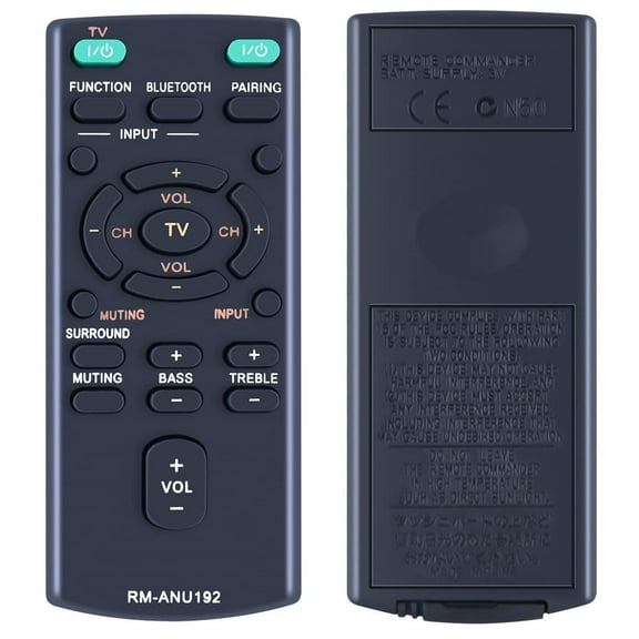 New RM-ANU192 For Home Theatre System Remote HT-CT60BT SA-CT60BT SS-WCT60