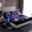 Purple Blue Orange, variant on Castle Fairy Abstract Video Game Twin Sheet Sets,Black Gamepads Bedding