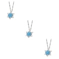 thumbnail image 1 of Sonducket Collar con colgante de cristal de copo de nieve para mujer, cadena de Zirconia, collar con colgante coreano para mujer, joyería para fiesta azul claro 3piezas Sonducket CBP005163, 1 of 1
