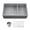Gray, variant on Houzer Platus 33 inch White Fireclay Apron Front Farmhouse 60/40 Double Bowl Kitchen Sink - PTD-6040 WH-C with Basket Strainer and Basin Grids Included