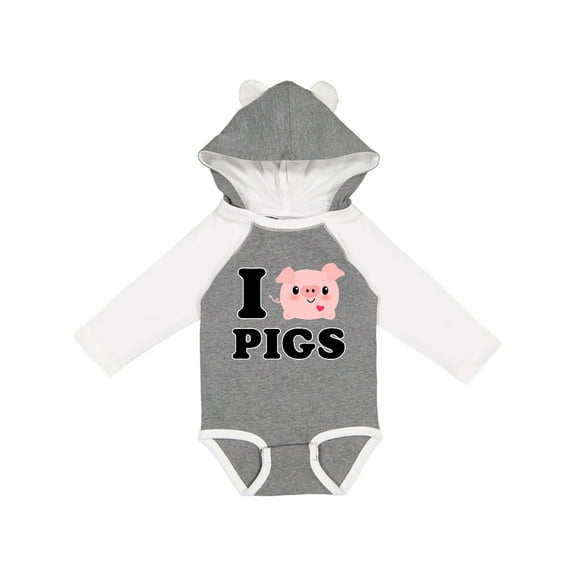 Inktastic I Love Pigs Boys or Girls Long Sleeve Baby Bodysuit