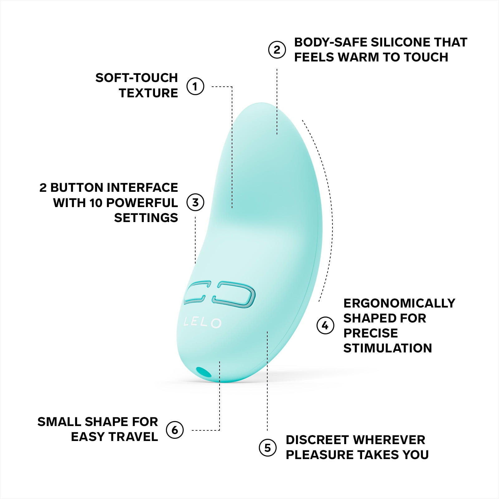 LELO LILY 3 Mini Clitoral Vibrator for Women Discreet Travel Friendly, Polar Green