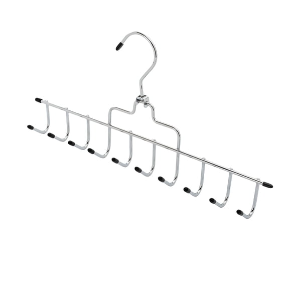 LAMIRO 10-Hook Closet Organizer Suit Hangers Non-slip Metal Belt Hangers for Wardrobe Organization Black