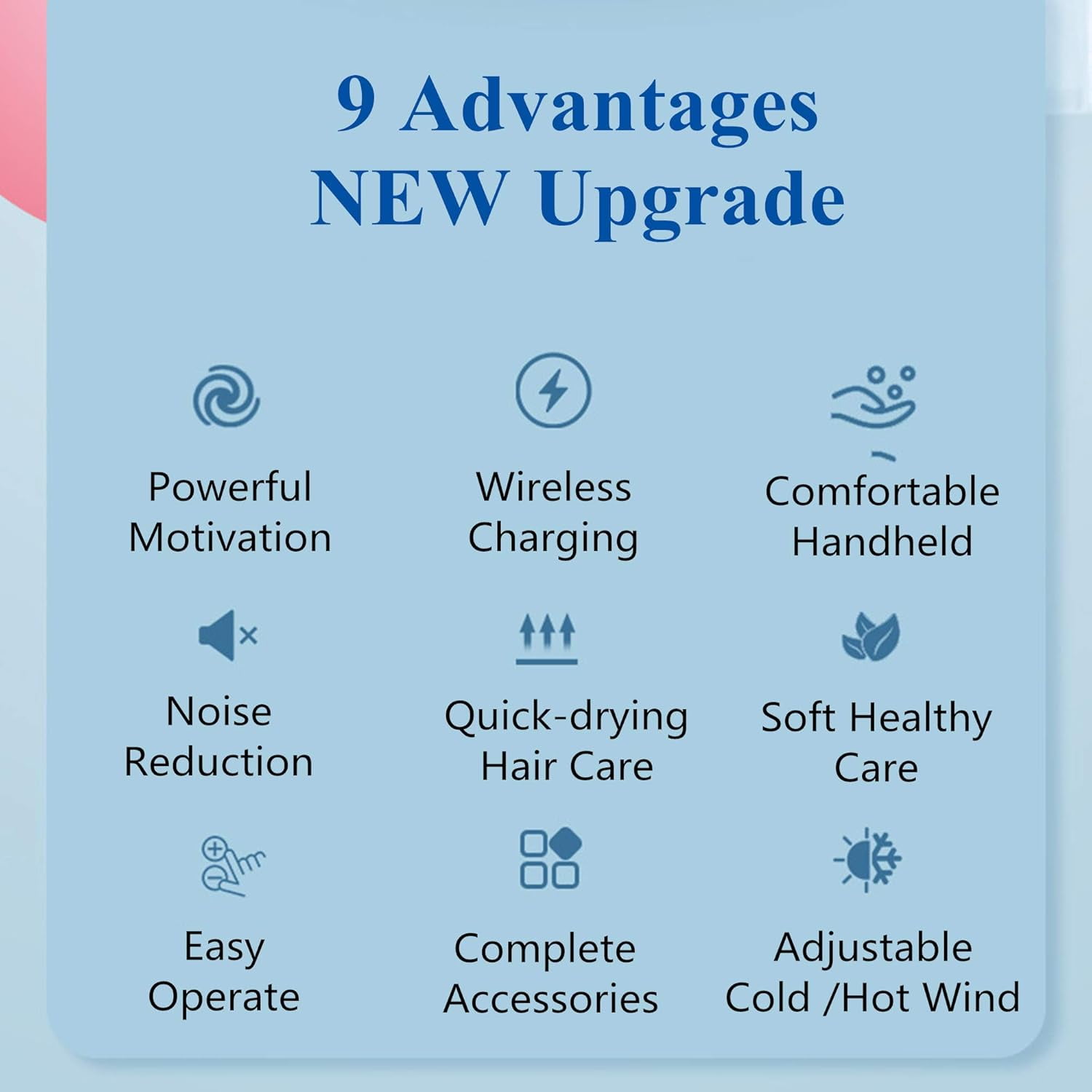 2025 Cordless Hair Dryer with Charging Base – 5000mAh Portable Blow Dryer, Hot & Cold Air Modes(Gray)