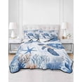 thumbnail image 3 of Summer Beach Coastal Twin Size Down Alternative Comforter, Lightweight Comforter Quilt Bedding Set with Pillow Shams Sea Turtle Coral Nautical All Seasons Bed Comforter Duvet Insert 68"x86", 3 of 7