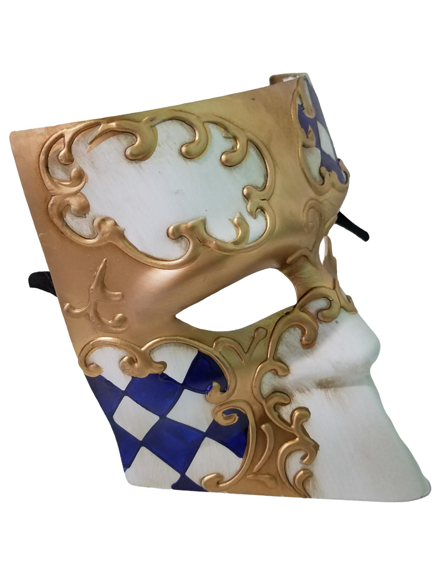 Bauta Full Face White Venetian Party Mask Masquerade - Silver