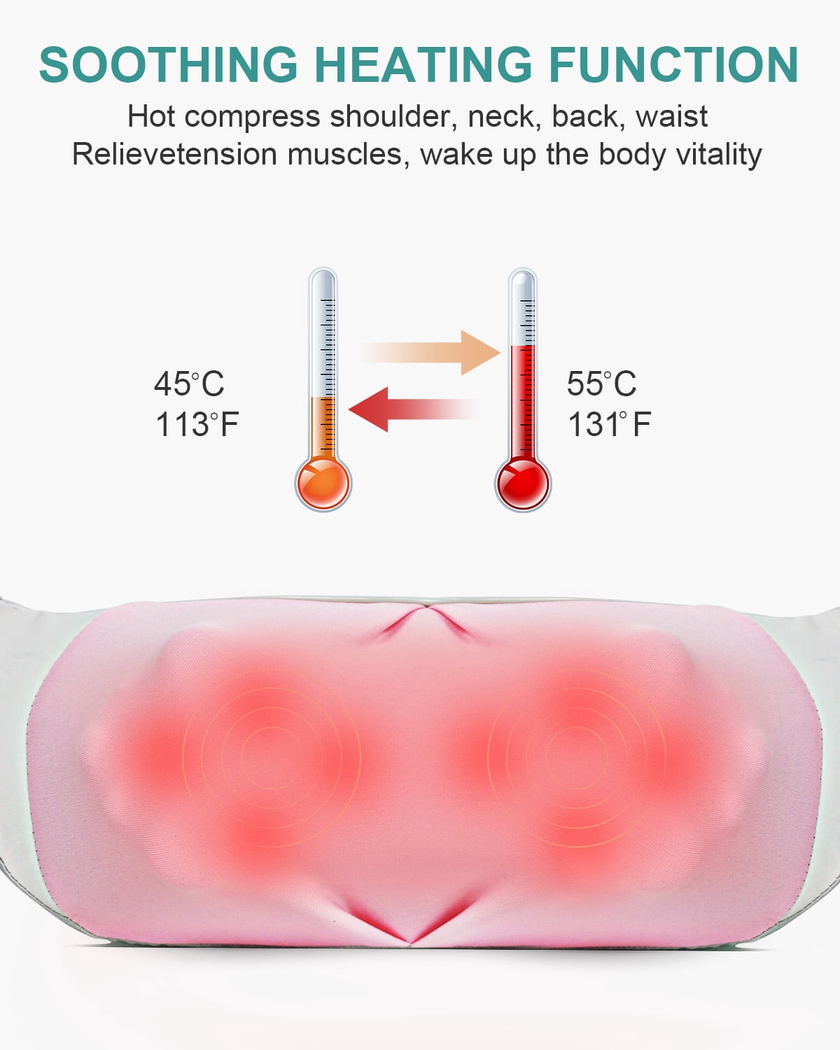 Nekteck Neck Massager Cordless Shiatsu Neck and Should Massager with Heat for Pain Relief Deep Tissue, Portable Kneading Back Massage Pillow, Gifts for Mom Dad Women Men, Office/Work/Car/Home Use