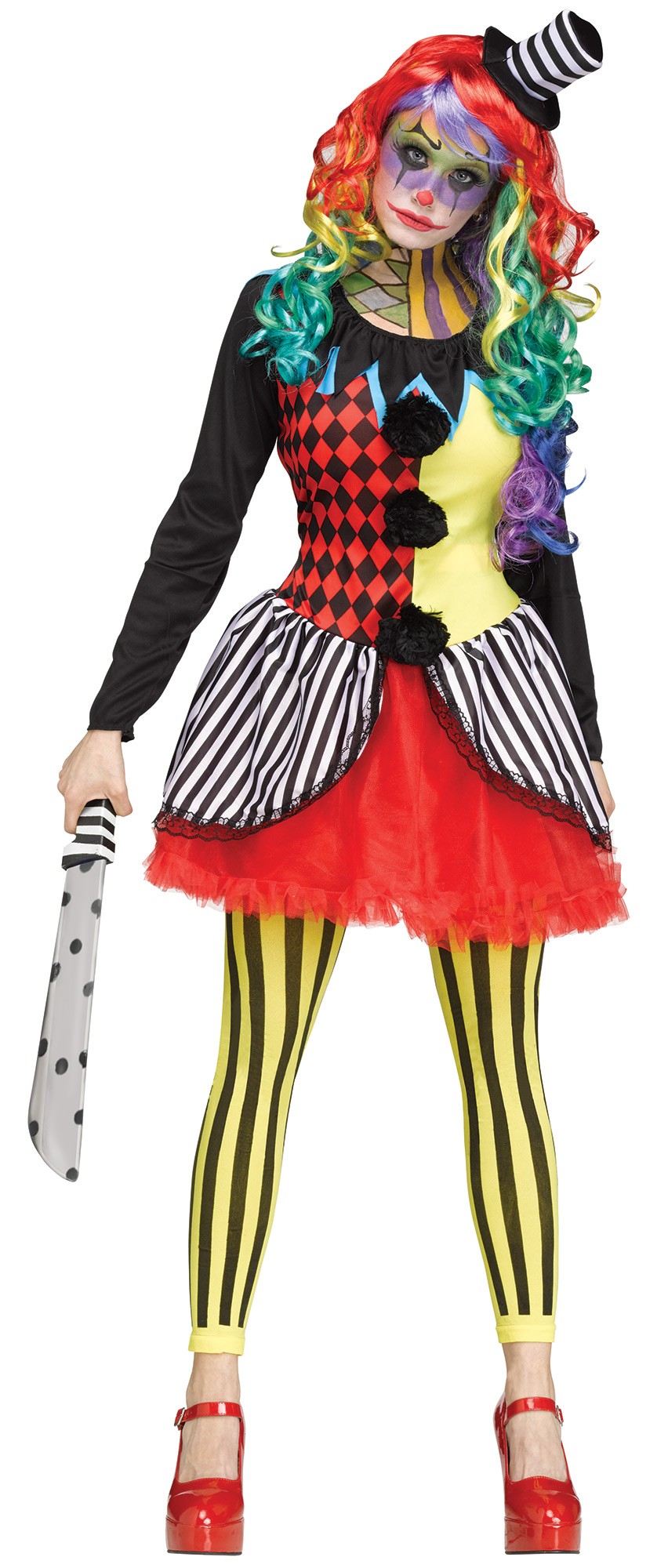 Adult Scary Psycho Clown Womens Halloween Costume