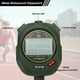 thumbnail image 4 of Cronómetro deportivo Uxcell con memoria de 100 vueltas, temporizador de 0.01 segundos, reloj despertador para entrenadores, color verde, 4 of 7