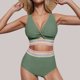 thumbnail image 4 of Traje de baño de moda para mujer, conjuntos de bikini de cintura alta, dos piezas, traje de baño con nudo recortado, traje de baño de nailon para mujer, 4 of 8