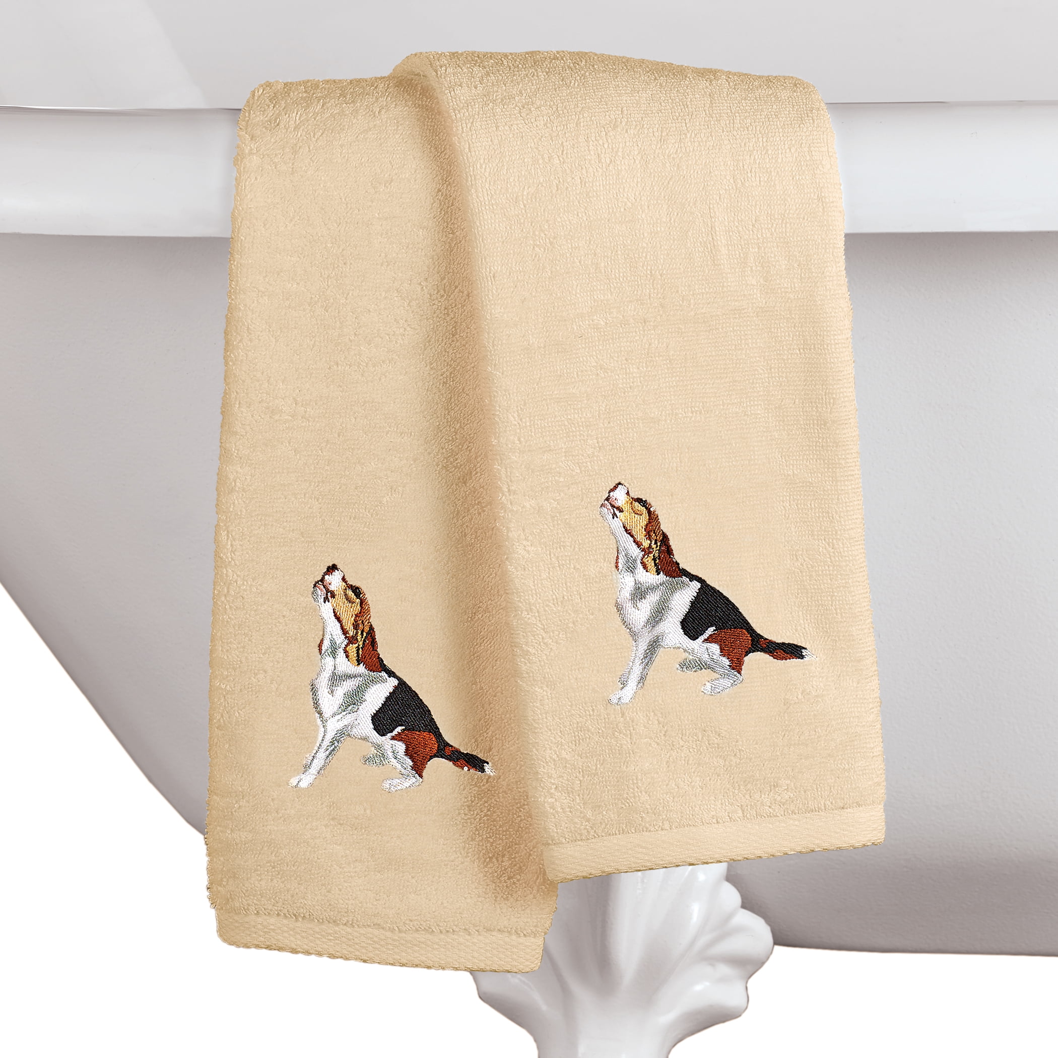 GREAT PYRENEES  I LOVE MY SET OF 2 BATH HAND TOWELS EMBROIDERED 