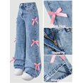 thumbnail image 4 of MUXiin Baggy Jeans for Girls Wide Leg High Elastic Waisted Cute Bow Denim Y2k Pant Trendy Boyfriend Skater Streetwear, 4 of 5