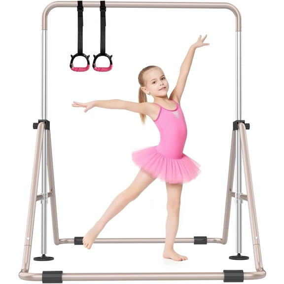 SHIWEI Gymnastics Bar for Kids, Gymnastic Kip Bar 5-Height Adjustable Home