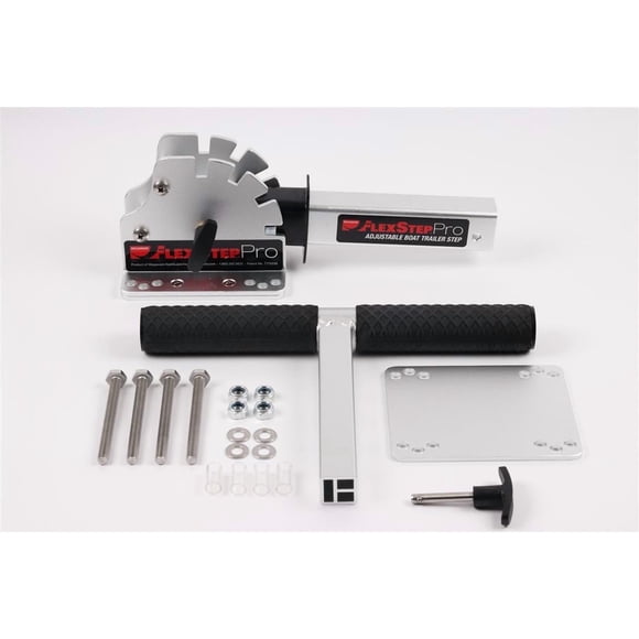 Megawear Keelguard Trailer Boat Fender Step 80011 FlexStep Pro; 16 Adjustable Positions; Multi-Angle/Extendable/Removable; 6063-T6 Anodized Aluminum; Bolt-On; With Mounting Hardware; Single