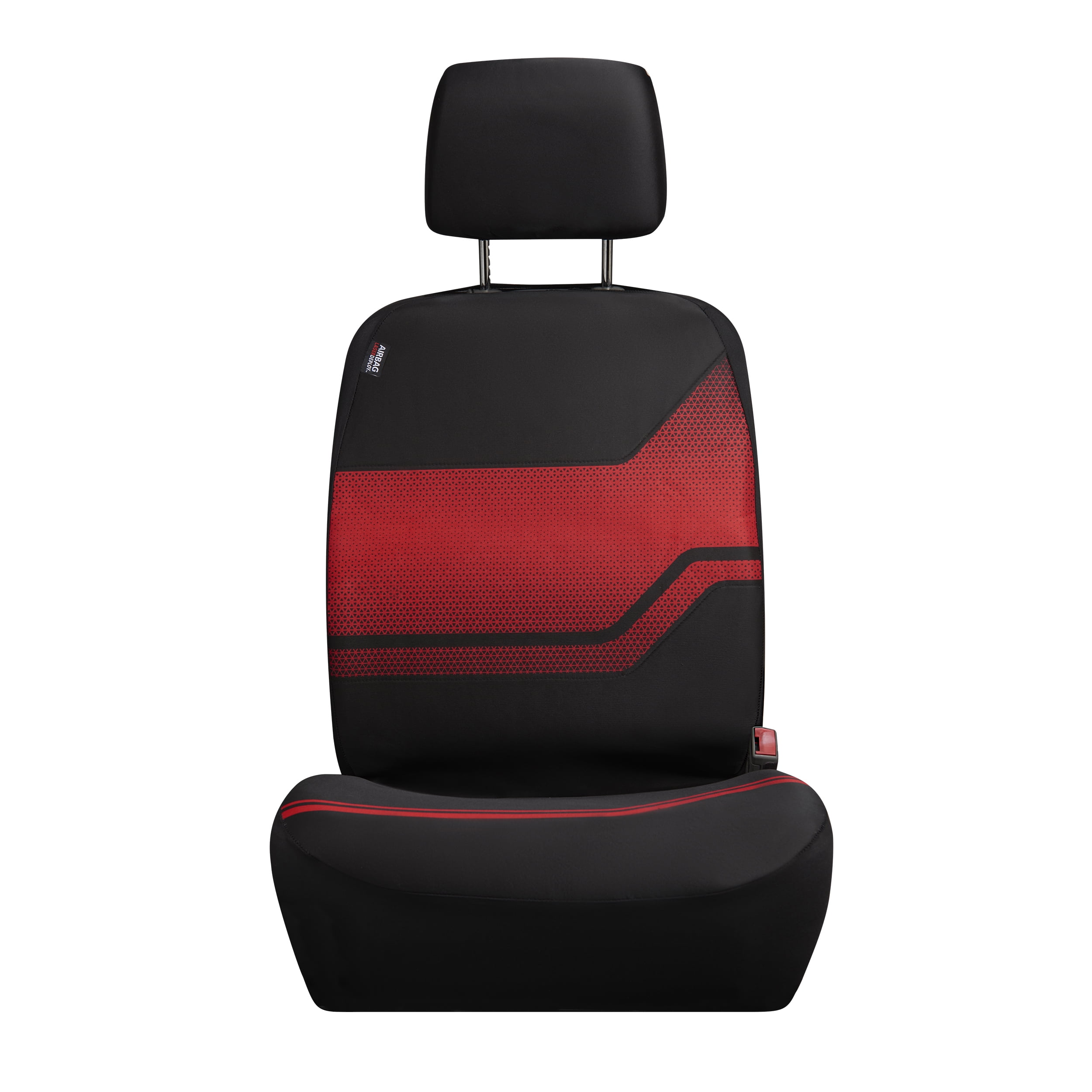Auto Drive 5-Piece Black-Red Alex Sporty Cloth Seat Covers and Car Kit, 43670WDI