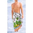 thumbnail image 2 of LA LEELA Men's Swim Trunk Beachwear Sarong Pareo Wrap One Size Slate, Beach Summer Vacation Aloha, 2 of 4