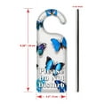 thumbnail image 3 of Do Not Disturb Door Knob Hanger Sign - Blue Butterflies on Wood, 3 of 3