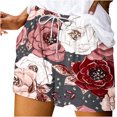 thumbnail image 2 of Puntoco Pantalones cortos deportivos para mujer, pantalones cortos con bolsillos y estampados de verano para mujer, pantalones casuales, 2 of 3