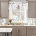 thumbnail image 5 of Valance Curtains for Kitchen Windows Pink Bunny Ear Spring Flower on White Rod Pocket Valance Easter Egg on Branch Short Window Curtain Topper for Bedroom Living Room Bathroom 42x12in,1&nbsp;Panel, 5 of 9