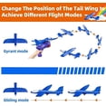 thumbnail image 3 of Extra Large 3 Pack Glider Airplane Launcher Toy,Durable Foam Plane with LED,3 Ways to Play,3 Flying Modes,Outdoor Flying Plane,Blue/Red Launching Gun,Popular Flying Toy, 3 of 9