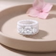 thumbnail image 3 of Flydeer Silicone Rings for Women 3Pcs Princess Round Cut Engagement Wedding Rings 5A CZ Twisted Stackable Ring Size 8, 3 of 6